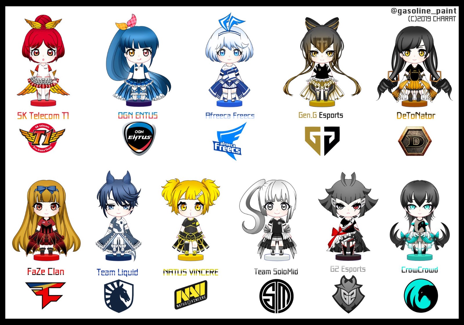 日本推主制作PGC所有参赛队伍卡通形象
