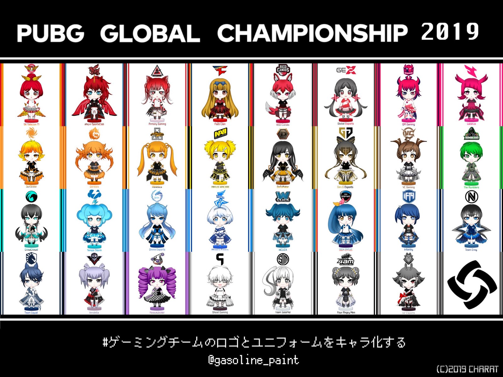 日本推主制作PGC所有参赛队伍卡通形象